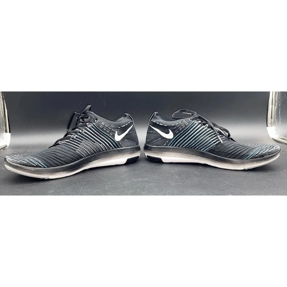 Nike Free Transform Flyknit Athletic Training Running Shoes Black Teal Size 11.5